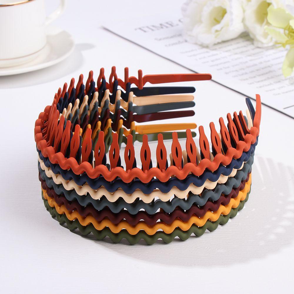 Lược Cài Tóc Màu Sắc Trơn Bằng Nhựa Resin Chống Trượt Có Răng Lược Gợn Sóng Dành Cho Bạn Nữ