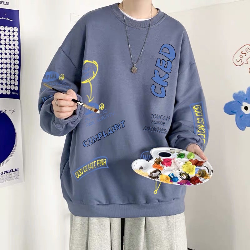 Áo Sweater Lông Cừu Dáng Rộng Phong Cách Thời Trang Hàn Quốc Cho Nam Giới