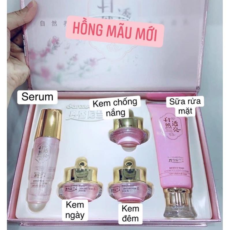 Kem Hoàng Cung Hồng bộ chăm sóc da dưỡng trắng da mặt  body  Bộ 5 sản phẩm tặng kèm 1 bộ nhỏ 3 lọ dùng thử QC1