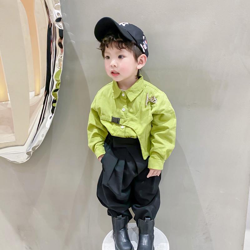 Áo Sơ Mi Dài Tay Giả Hai Lớp Thời Trang Mùa Thu Cho Bé Trai