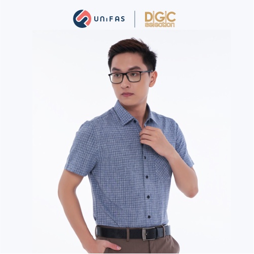 Áo sơ mi nam công sở ngắn tay DGCs chất vải vỏ hàu kháng khuẩn, ngăn mùi, chống tia UV SASNCB13M