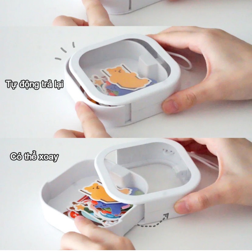 Hộp lưu trữ mảnh vỡ xoay trong suốt đa chức năng