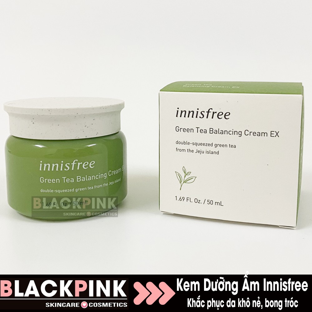 Kem dưỡng ẩm Innisfree Green Tea Balancing Cream, khắc phục tình trạng da khô nẻ, bong tróc, ngăn ngừa lão hoá da