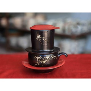 Phin cafe thấp khắc trúc men gốm
