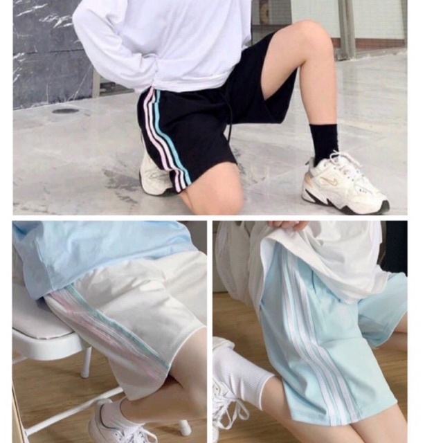 Quần đùi 3 sọc cầu vồng nữ rainbow