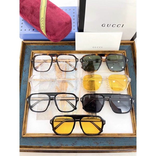 Gọng kính nam nữ GUCCI mắt vuông cốt kim loại , kính thời trang nam , kính thời trang