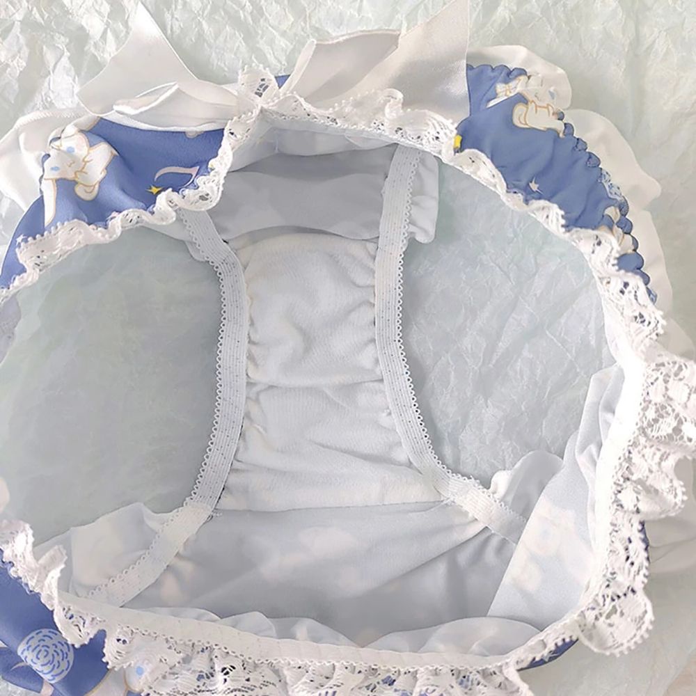 Quần Lót Cotton Không Đường May Viền Ren In Họa Tiết Hoạt Hình Dễ Thương Cho Nữ