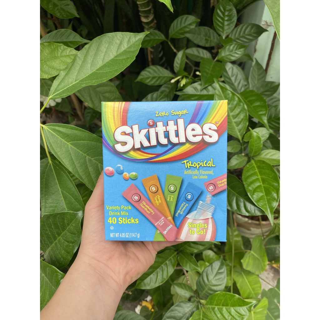 Bột pha nước trái cây không đường Skittles ( người ăn kiêng. Eat clean, keto, low carb, tiểu đường, das)