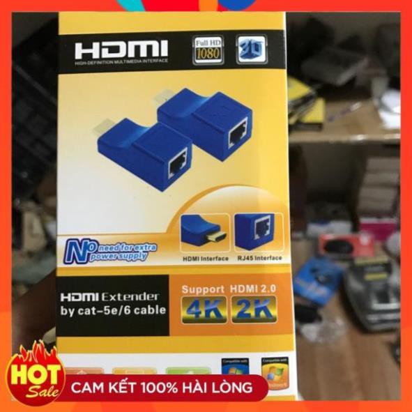 [Chính Hãng] Bộ kéo dài hdmi to lan 30m- kéo dài HDMI 30M qua cáp mạng LAN (RJ45) chất lượng tốt