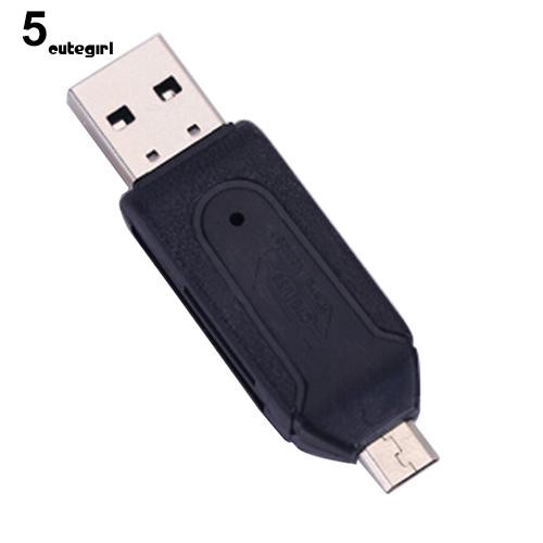 Đầu đọc thẻ nhớ 2 trong 1 cổng USB OTG cho điện thoại , máy tính