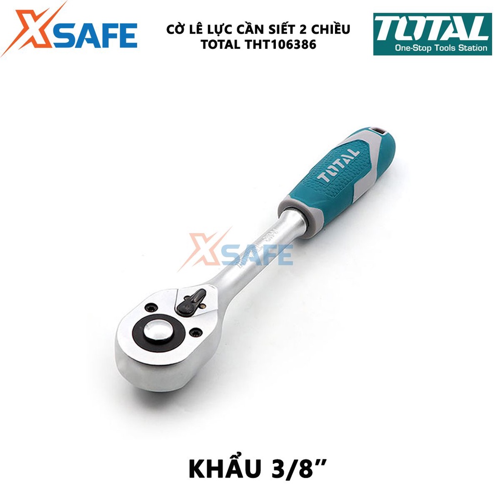 Cờ lê cần siết lực 2 chiều TOTAL THT106386 Cờ lê lực 3/8inch - 45 răng điều chỉnh lực siết, vặn vít bu lông - Chính hãng