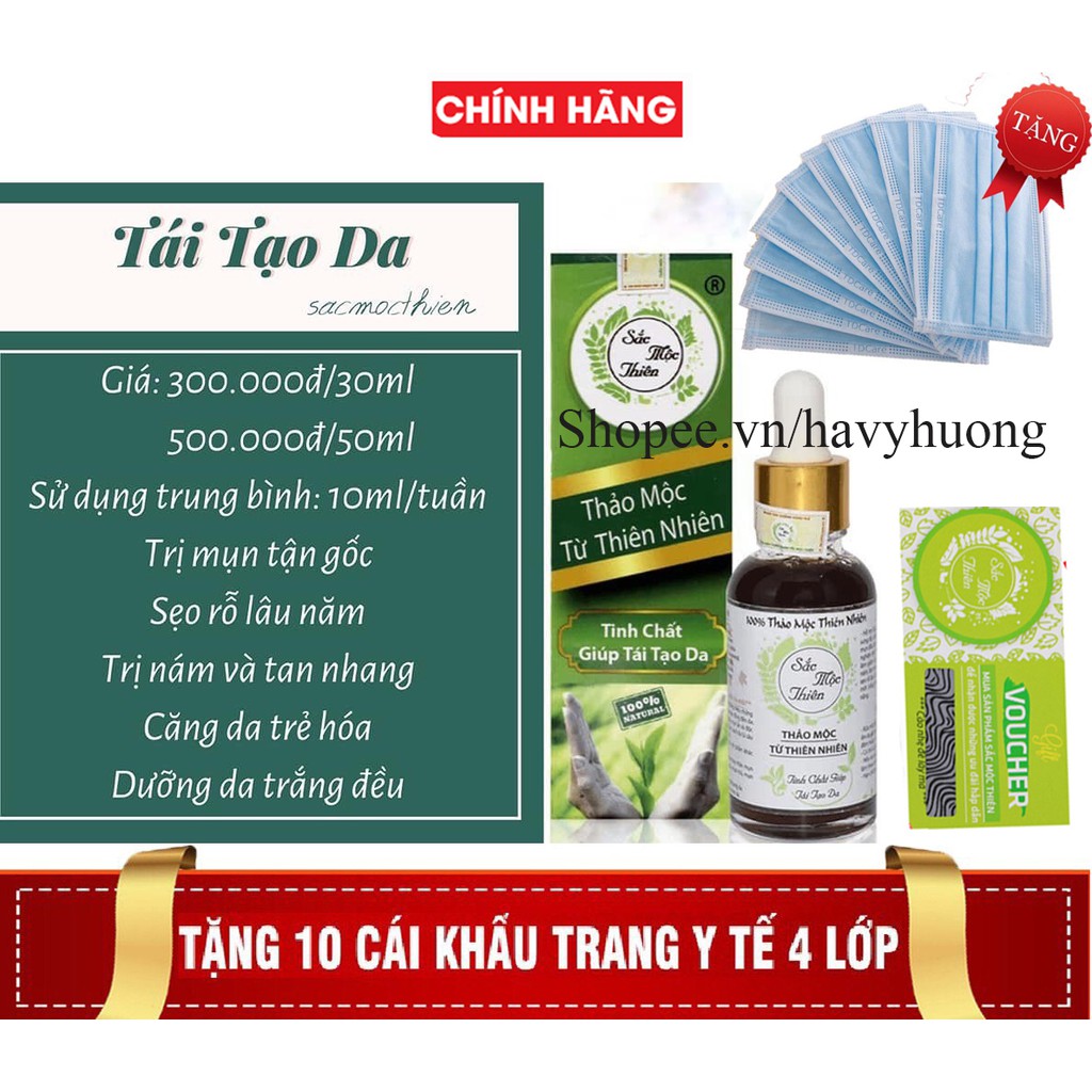 Tinh chất Giúp da sạch mụn thâm nám Sắc Mộc Thiên 30ml chính hãng