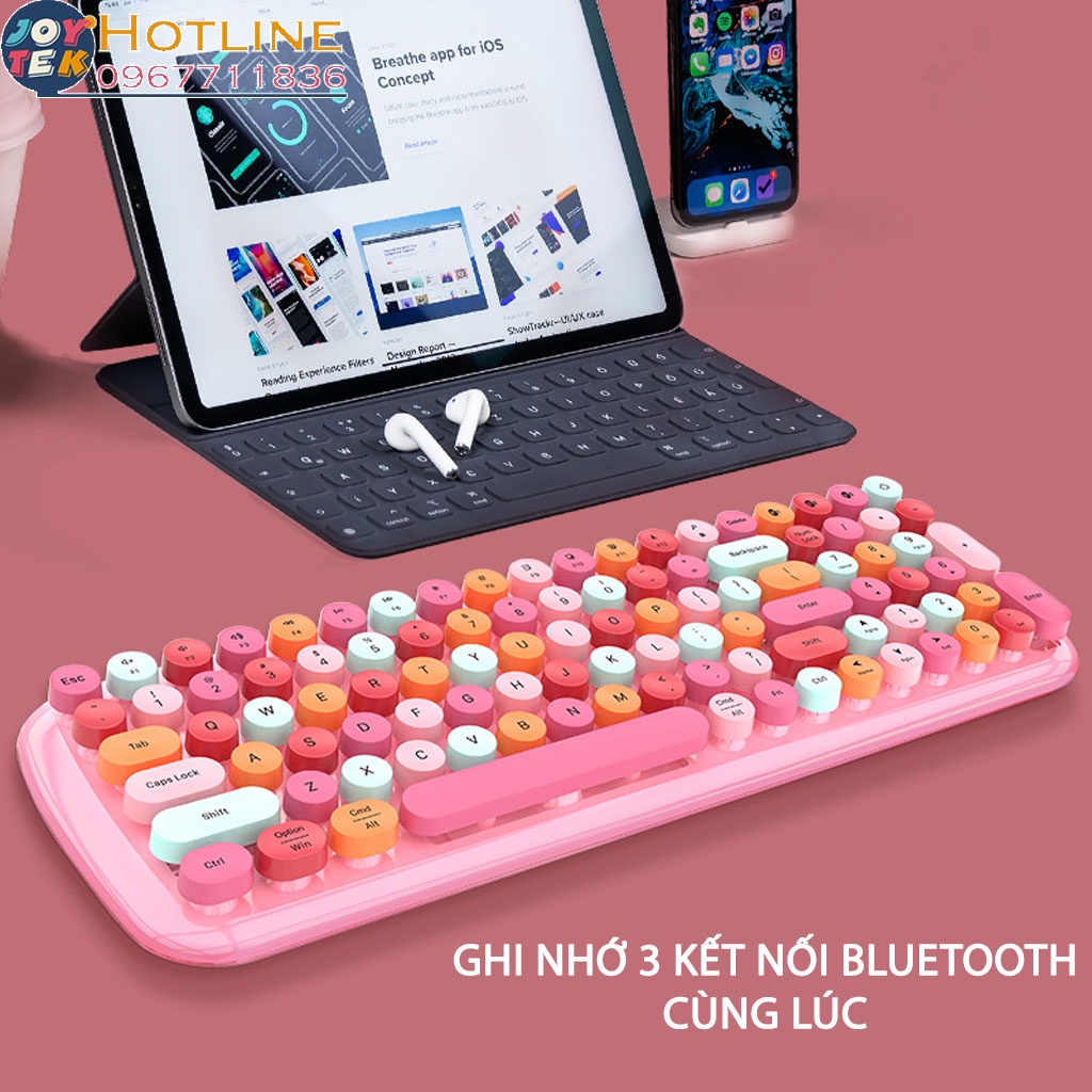 Bàn phím không dây bluetooth Mofii candy BT mini cho điện thoại, ipad, laptop siêu đẹp - lưu 3 kết nối bluetooth