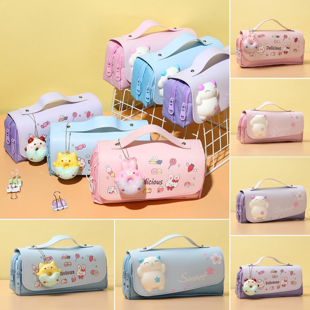 Túi Đựng Bút Họa Tiết Chú Mèo Dễ Thương Xinh Xắn Cho Bé Gái 1