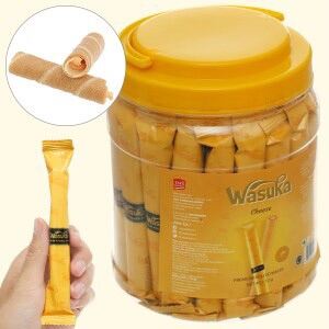 Bánh Quế Wasuka Premium Rolled Wafer Vị Phô Mai Cheese (Hủ 45 cây x 12g)
