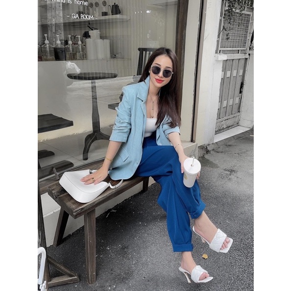 SET VEST 3 MÓN : ÁO VEST XANH TÂY + ÁO LÓT + QUẦN BAGGY TÂY