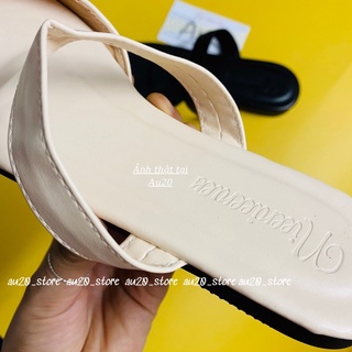 Dép Sandal Nữ Xỏ Ngón Cá Tính Basic Đế Bệt Hotrend Hè