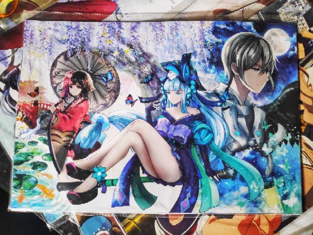 Bộ 8 tờ poster anime khổ A3 giấy đẹp lovelive eromanga sensei tokyo ghoul naruto one piece