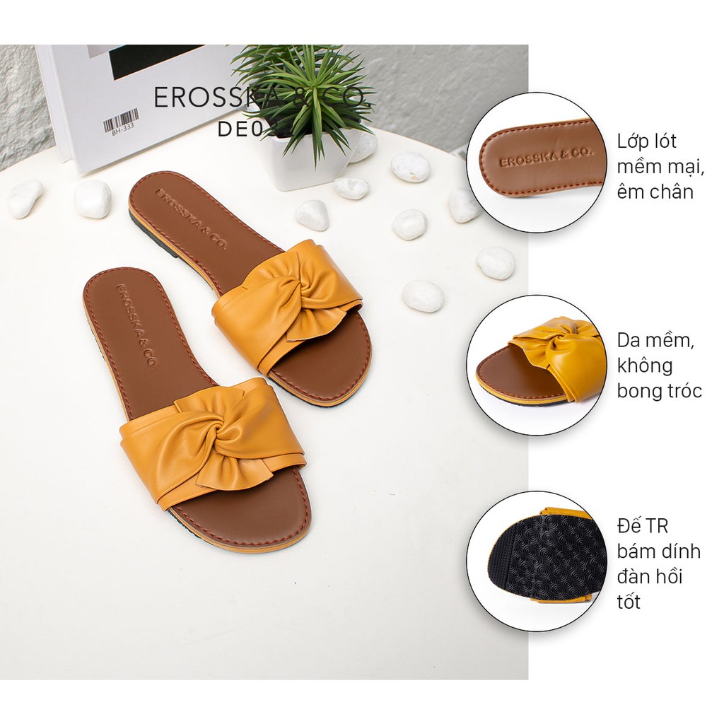 Erosska - Dép đi biển thời trang Erosska 2022 phối nơ xoắn chéo_ DE032