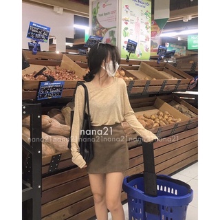 Áo len mỏng dài tay trơn