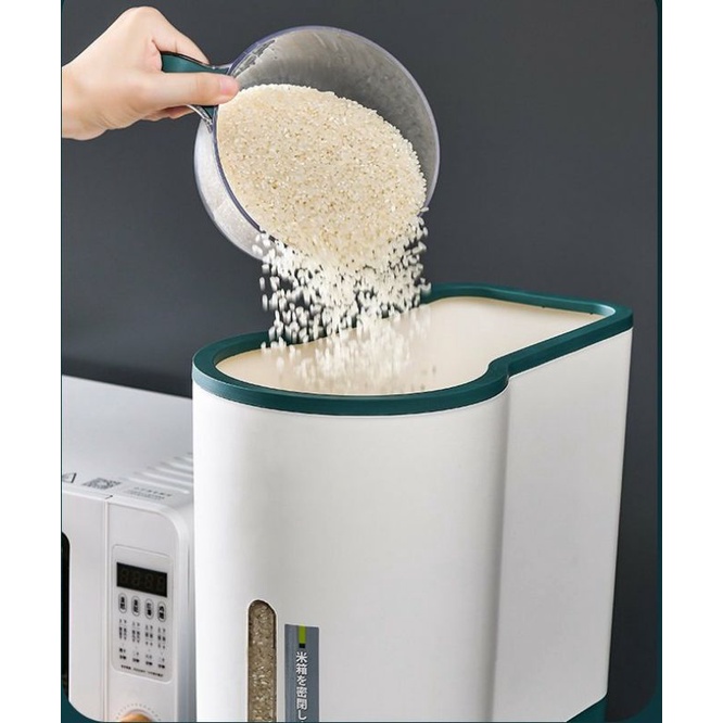 Thùng đựng gạo thông minh, kèm cốc vo gạo