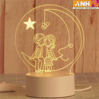 Đèn ngủ LED 3D trang trí - quà tặng độc đáo(đế USB)