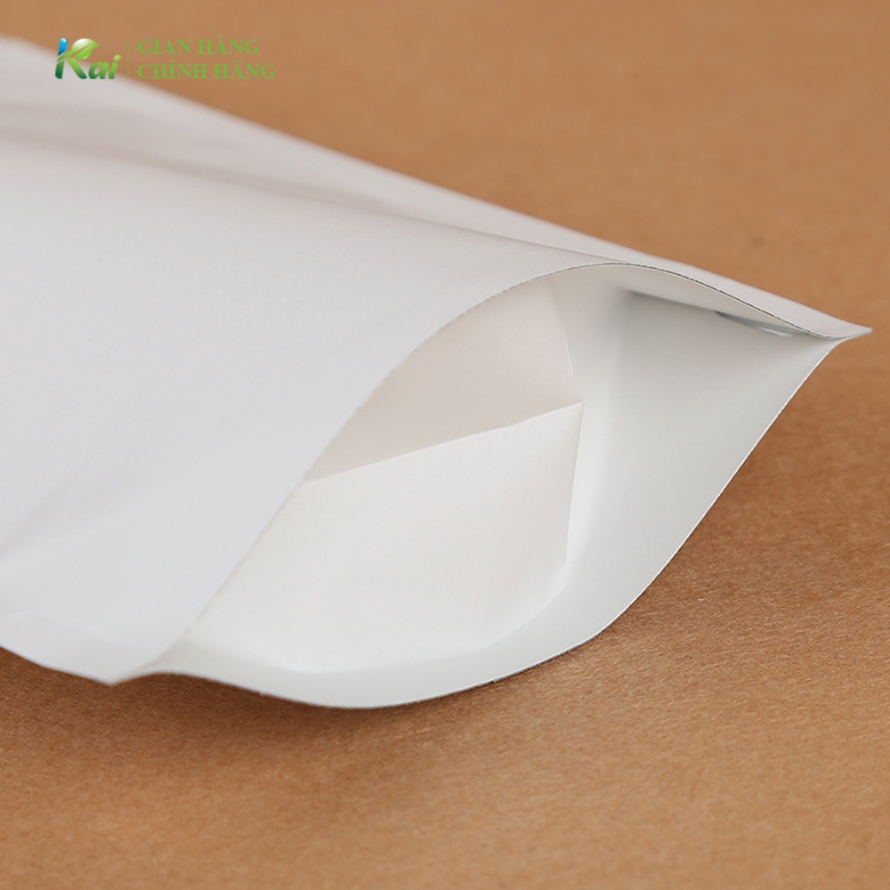 50 Túi Zip Giấy TRẮNG NHÁM, bên trong TRÁNG NHÔM, ĐÁY ĐỨNG, an toàn vệ sinh, nhiều KÍCH CỠ, chất lượng, có GIÁ SỈ