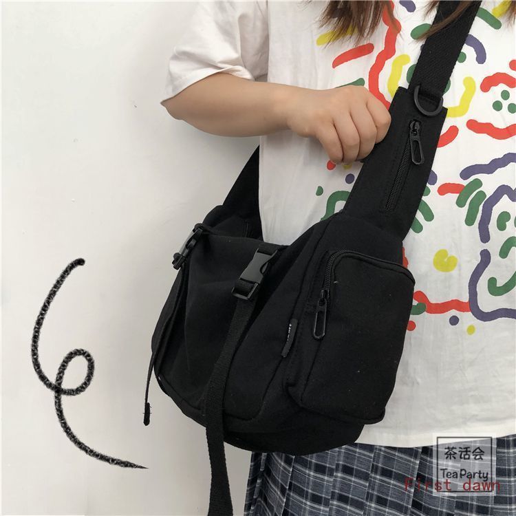 Túi Đeo Chéo Vải canvas Cỡ Lớn Phong Cách Hồng Kông Cá Tính A118