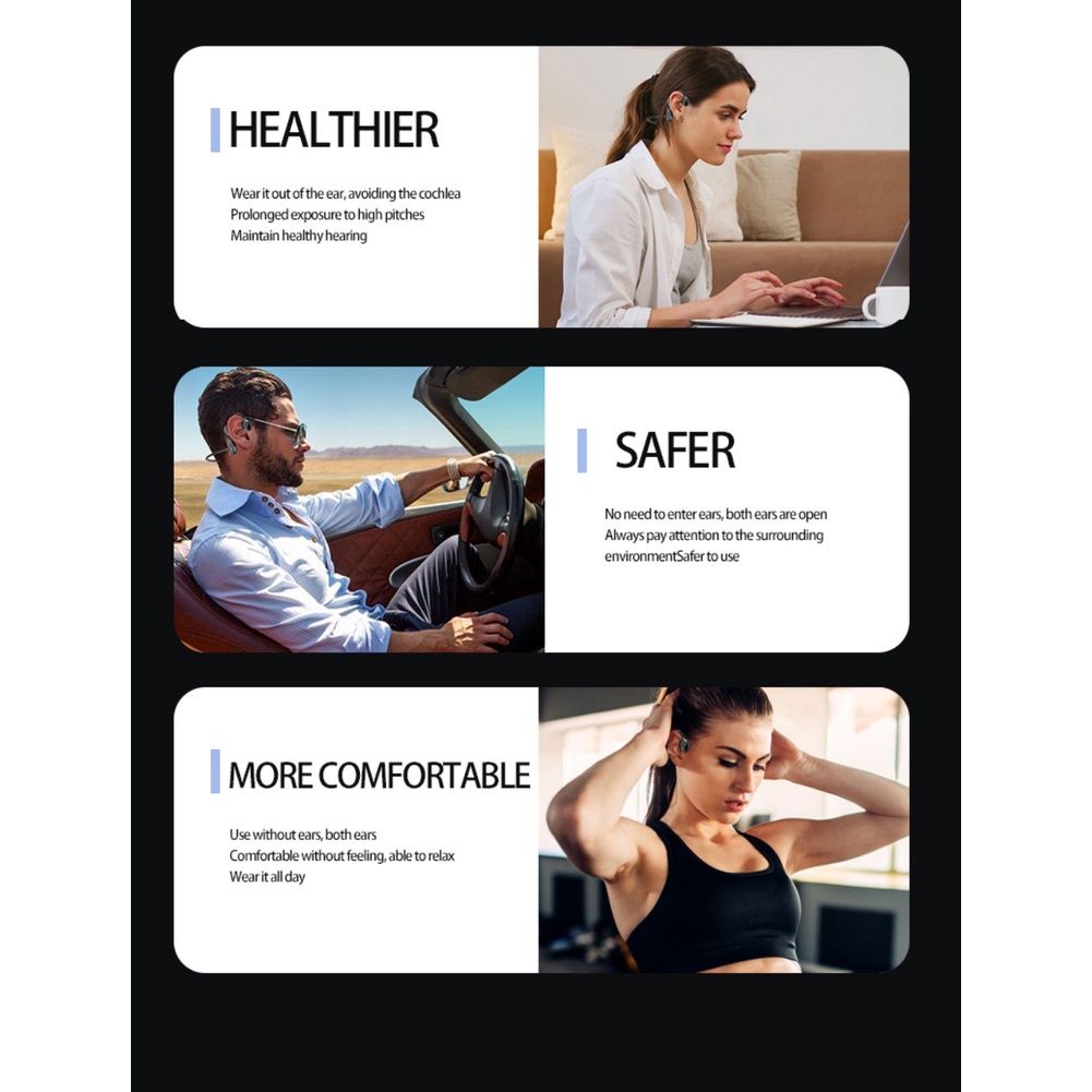 Tai Nghe bluetooth K69 Truyền Âm Qua Xương Tai Có Micro Rảnh Tay Khi Chơi Thể Thao