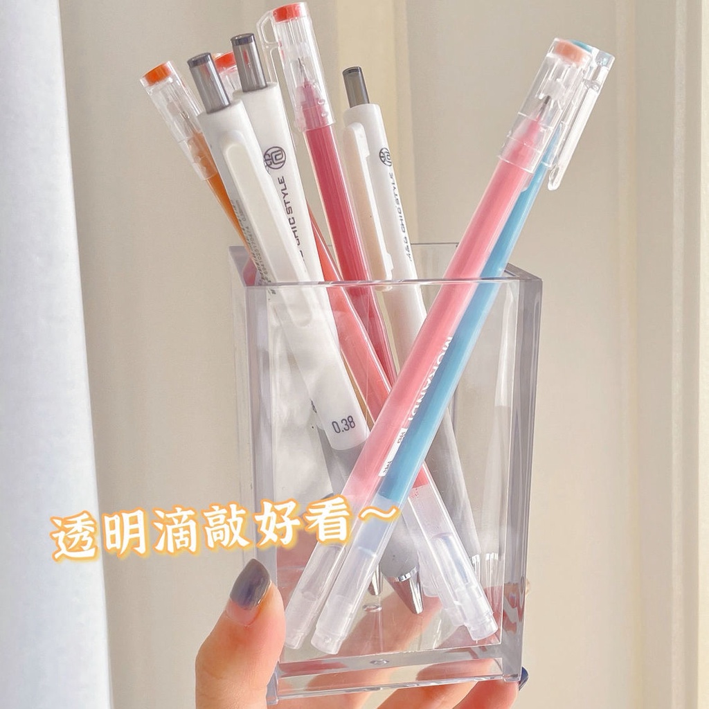 Hộp Đựng Bút/Cọ Trang Điểm Hình Vuông Bằng Acrylic Trong Suốt