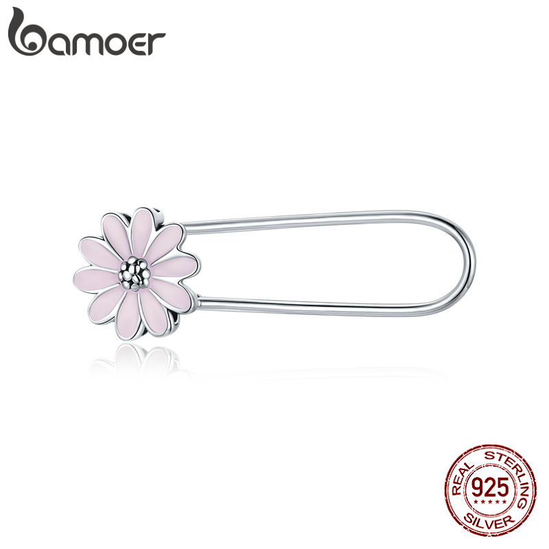 Ghim cài BAMOER BSX004 bạc 925 mặt kiểu hoa cúc thời trang