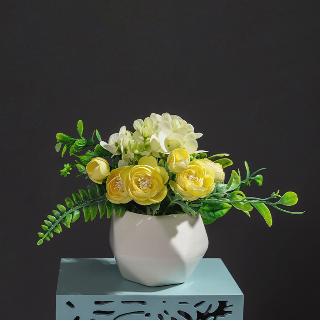 Chậu Hoa Nhân Tạo Tinh Xảo Bằng Nhựa Dùng Trang Trí Phòng Khách Đa Năng