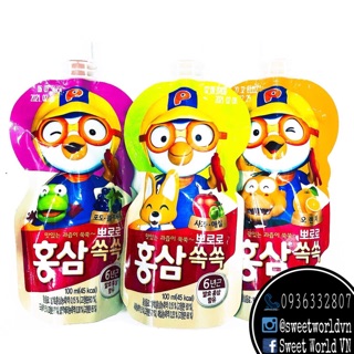Nước uống Hồng sâm Pororo (100ml) - Hàn Quốc