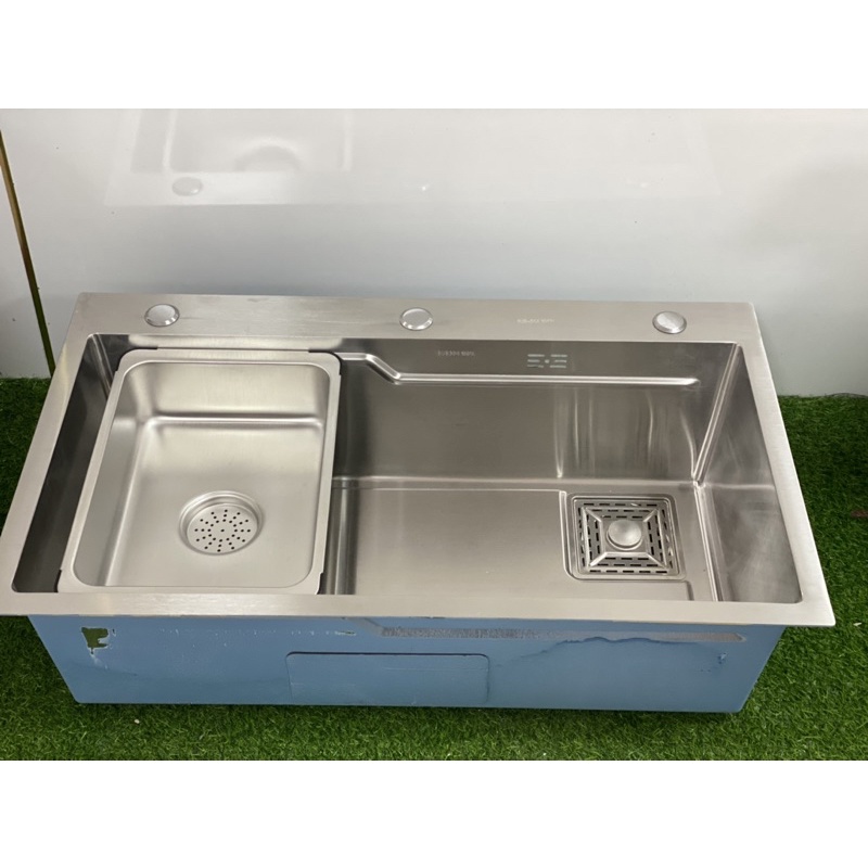 CHẬU INOX 1 HỐ KIỂU DÁNG MỚI CHUẨN 304- CHẬU 1 HỐ 304 PHỦ NANO GIÁ TẠI XƯỞNG