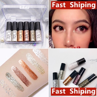 [Hàng mới về] Bút kẻ mắt kiêm phấn mắt dạng lỏng kim tuyến rực rỡ màu hồng phấn mắt cho trang điểm trình diễn
