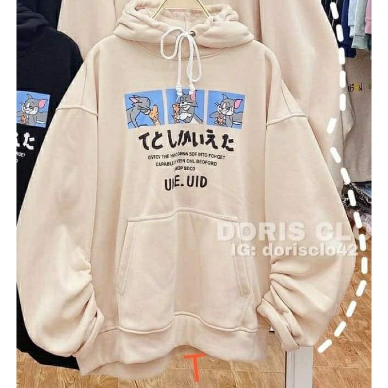Áo hoodie mèo chuột chữ Nhật TT11