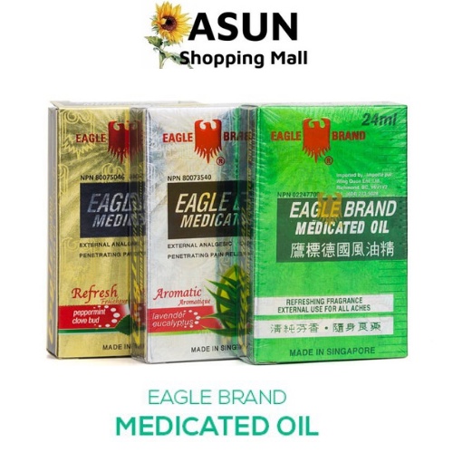 Dầu Con Ó 2 Nắp Eagle Brand Medicated Oil 24ml Chính Hãng Singapore