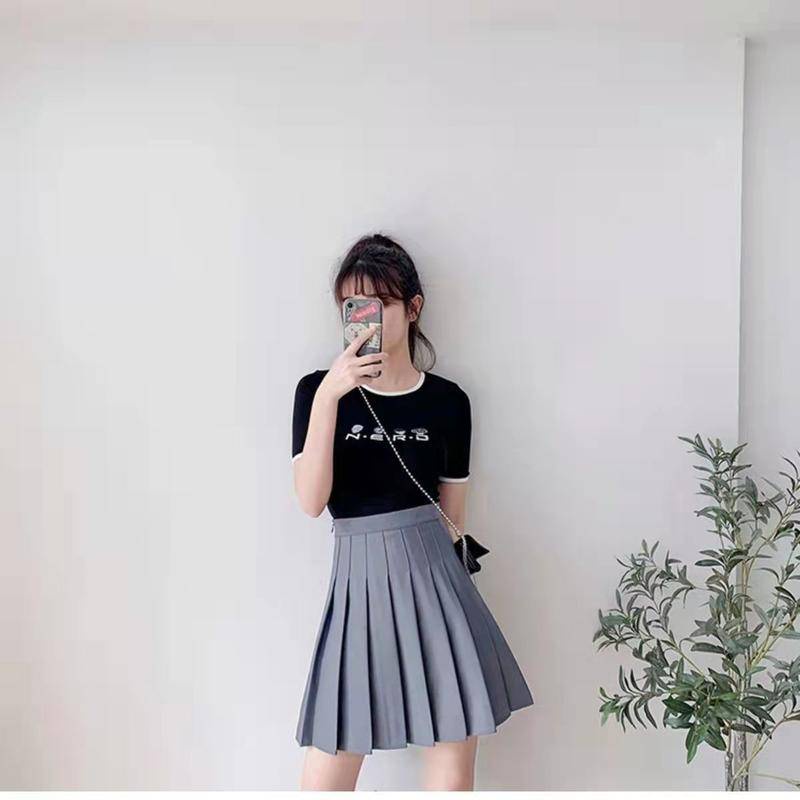 Chân váy tennis ngắn xếp ly lưng cao màu xám sọc ca rô thời trang cho nữ 2021 | BigBuy360 - bigbuy360.vn