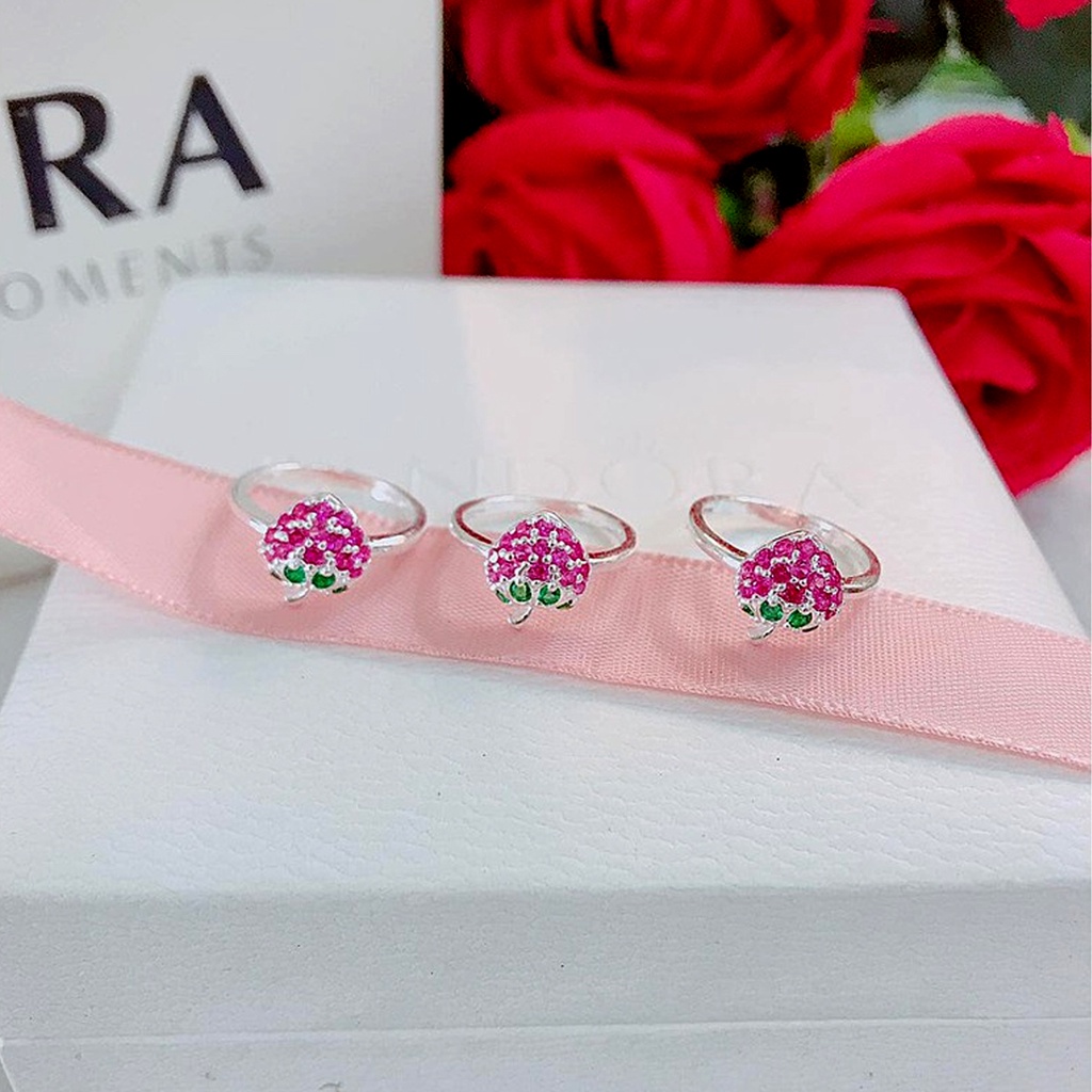 Nhẫn bạc trẻ em PANSY hình dâu tây dễ thương - Nhẫn bạc đẹp cho bé gái