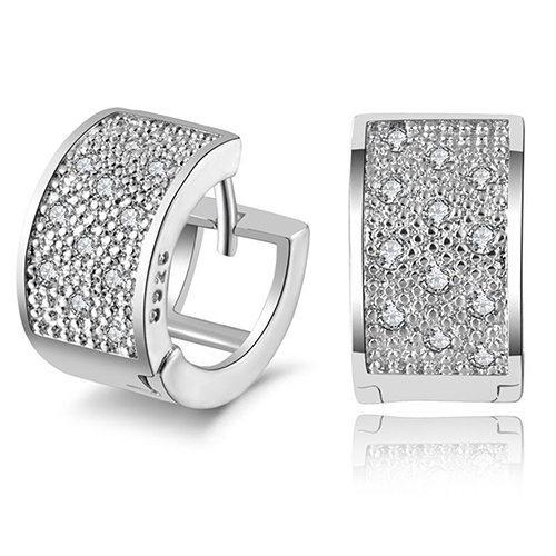 Đôi khuyên tai bạc 925 đính đá thời trang cho nữ