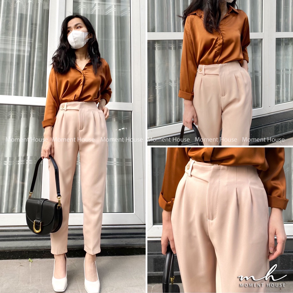 Quần Baggy gài chéo, công sở, đi làm đi học thoải mái, Kèm Hình Thật shop chụp ( mã Q3 )