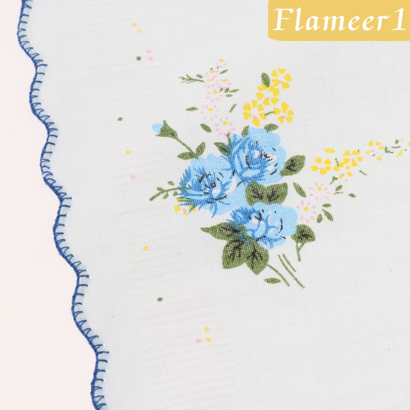 [Flameameer1] 10 Khăn Tay Nữ 100% Cotton Hình Vuông 30x30cm