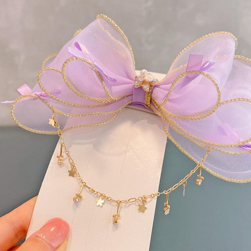 Kẹp Tóc Hình Nơ Lớn Bằng Vải Organza Phong Cách Lolita