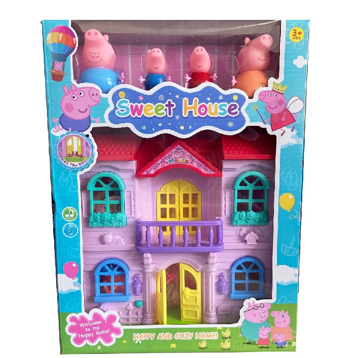 ĐỒ CHƠI PEPPA PIG - NHÀ BÚP BÊ 2 TẦNG VÀ GIA ĐÌNH HEO PEPPA