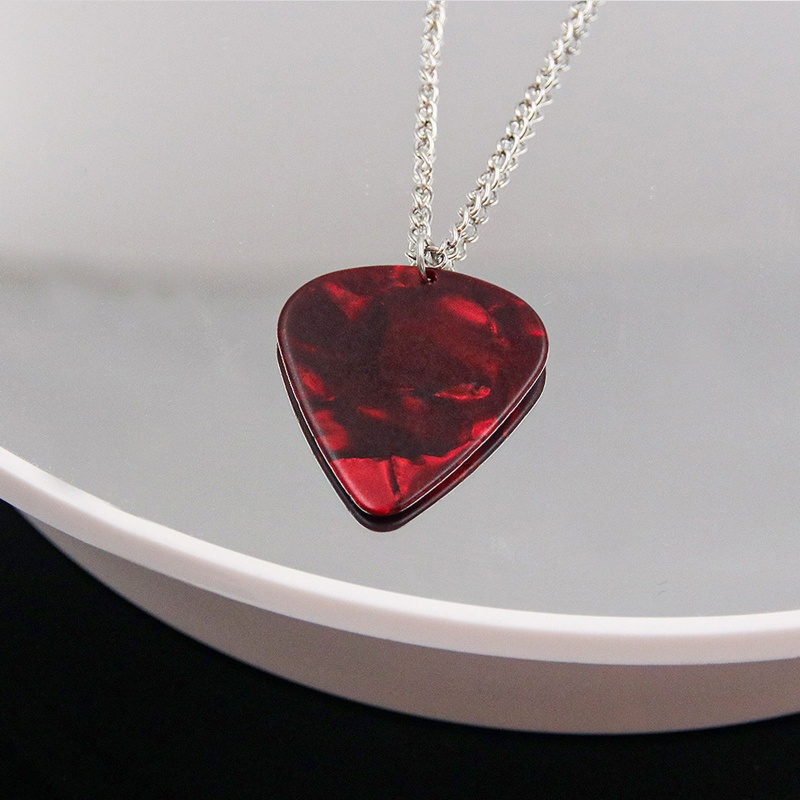 [CH *] Mặt Vòng cổ Hình Đàn Ghita 4Eddie Trái Tim Đính Đá Ruby Độc Đáo Dùng Làm Quà Tặng Sinh Nhật