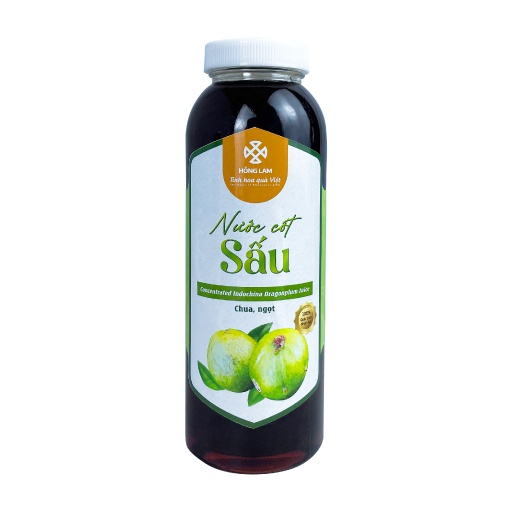 Nước Cốt Sấu Tươi Hồng Lam - Vị Chua Ngọt - 500ml Chai