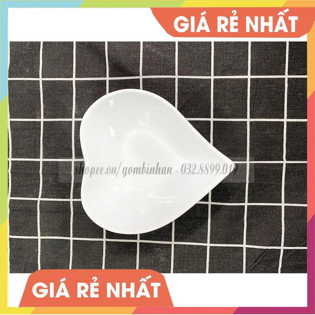 Bộ đĩa lá đựng thức ăn hình trái tim độc đáo bằng gốm sứ