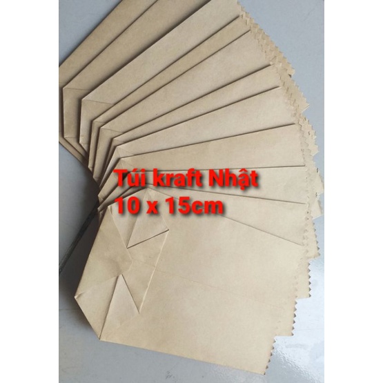 Combo 100 túi kraft Nhật 10 x 15cm