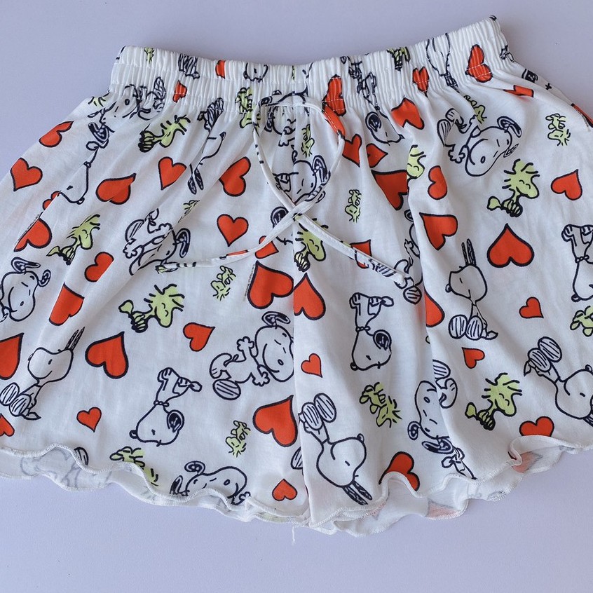 Quần Đùi Cộc Kitty Viền Bèo Nữ - Rere.Store [FREESHIP] - Short mặc nhà, mặc đi ngủ chất thun ống rộng Ulzzang | BigBuy360 - bigbuy360.vn