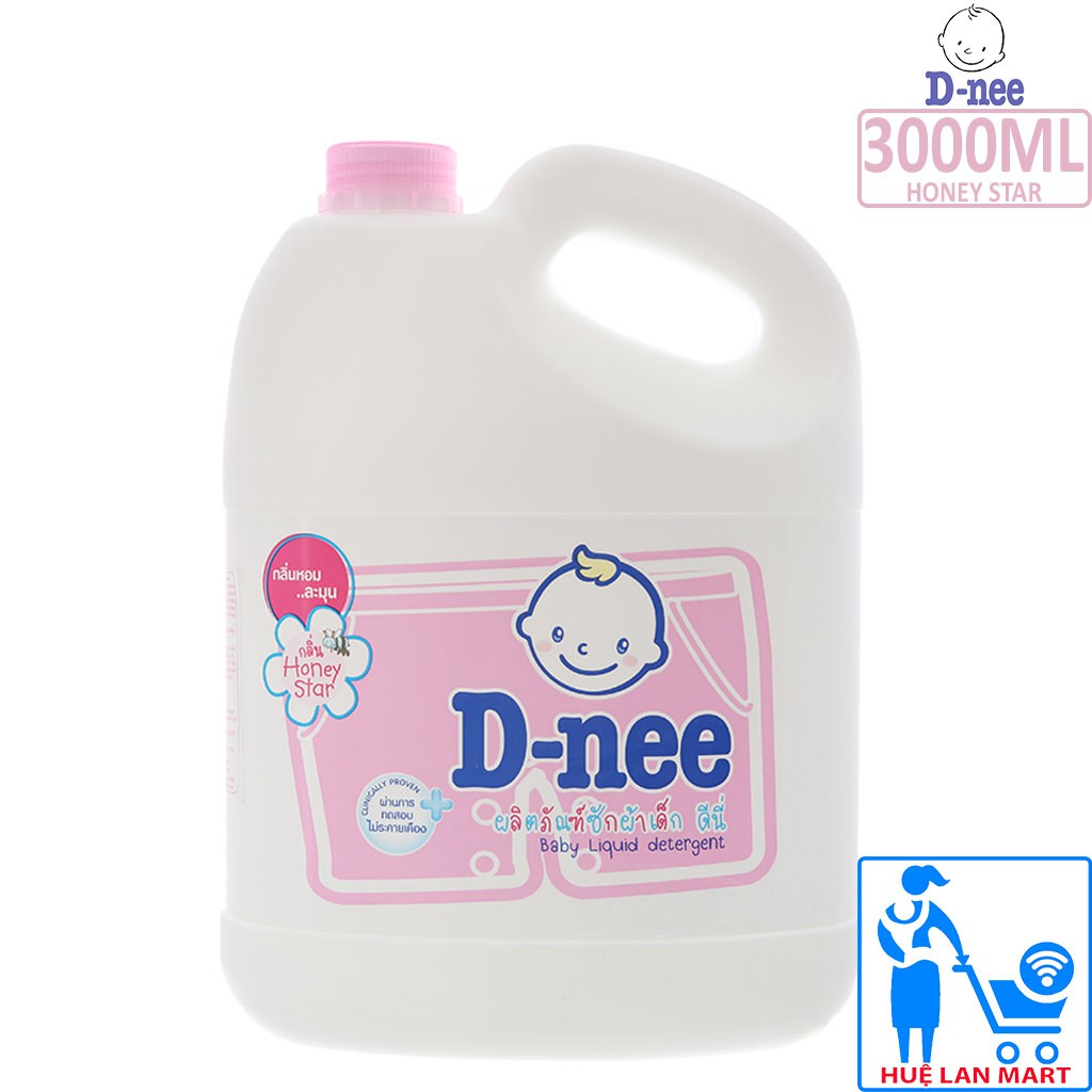 Nước Giặt Xả Cho Bé D-nee Honey Star Chai 3000ml (Dnee Hồng)